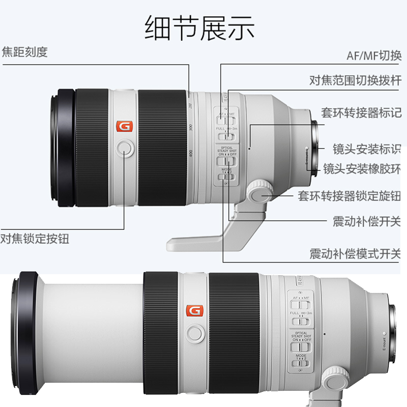 Sony/索尼 FE 100-400mm F4.5–5.6GM全画幅G大师镜头SEL100400GM - 图1