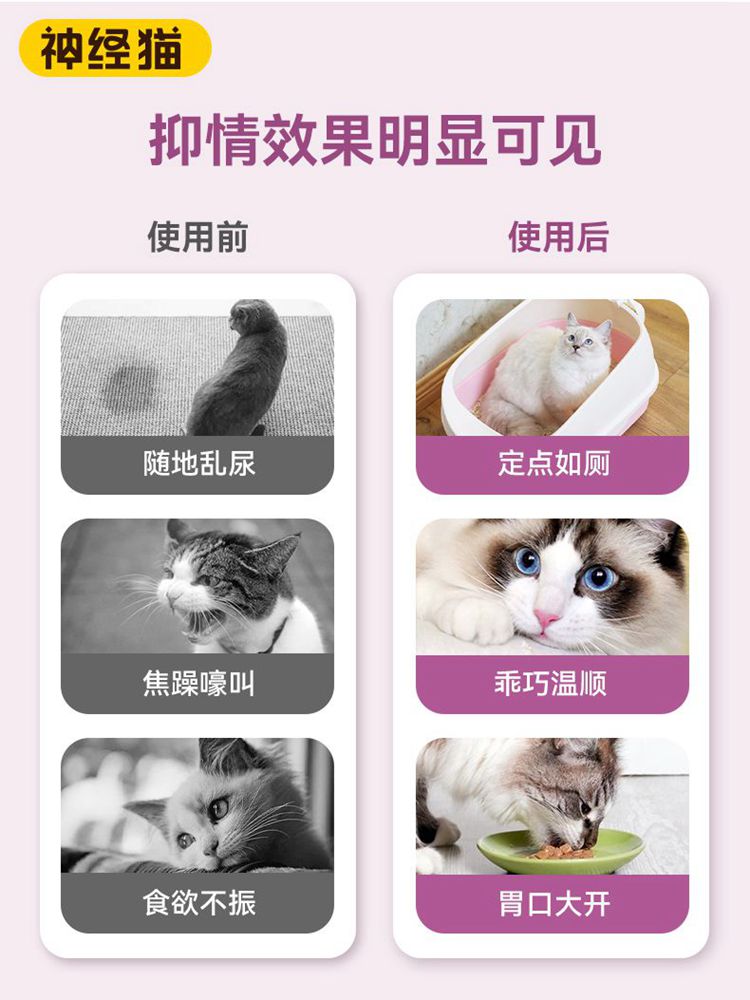 猫咪发情抑制药母猫专用非药绝育禁情粉公猫抑制情绪抑情片猫专用 - 图2