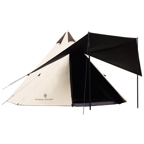 Meng Garden Octagonal Pyramid Pyramid палатка, лагеря двойной виниловый солнцезащитный крем, дождь, мульти -люди индийский индийский термид