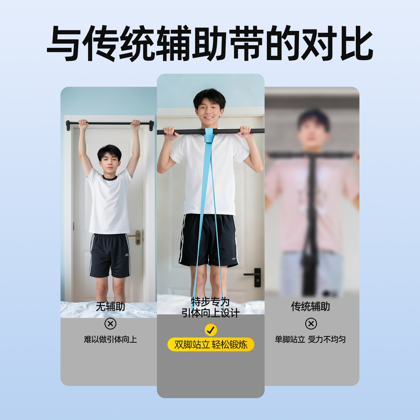 李宁中考引体向上助力带辅助训练器家用室内单杠弹力带拉力绳健身 - 图2