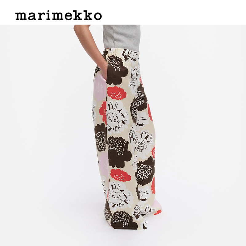 Marimekko2025早秋新款Pioni印花休闲裤长裤 - 图0
