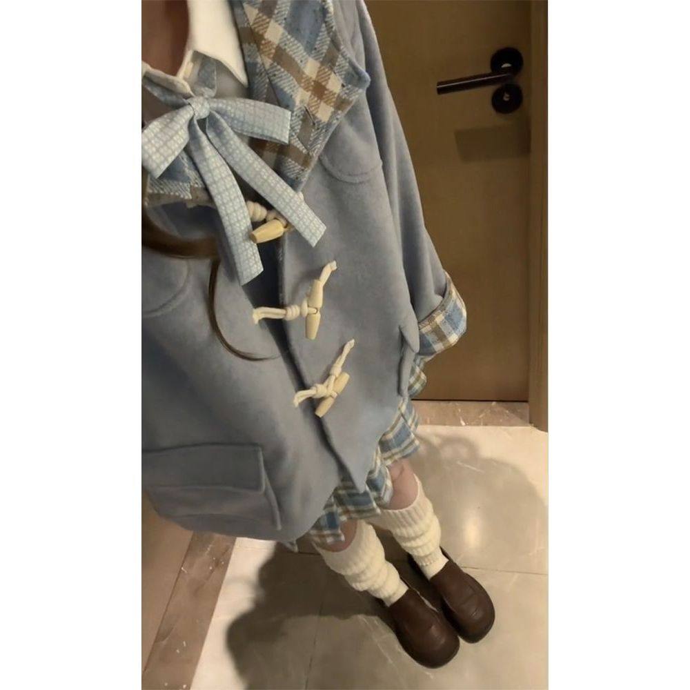 迷雾之境 少女学院优雅千金外套秋冬甜美裙子毛呢短裙两件套套装,淘宝优惠券,粉丝福利购,淘宝优惠卷