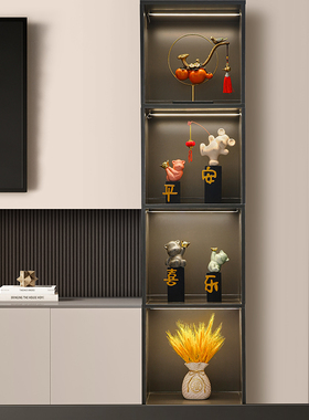 新中式客厅酒柜餐边柜高档套装电视柜摆件轻奢玄关展示柜家居装饰