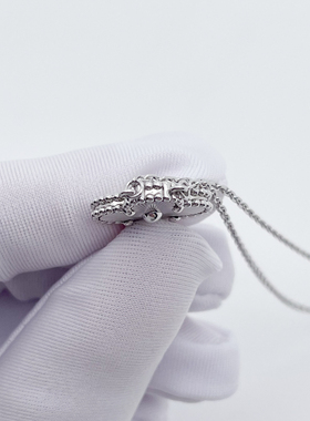 【自营】中古99新梵克雅宝Vintage系列18K白金项链玑镂雕花小号