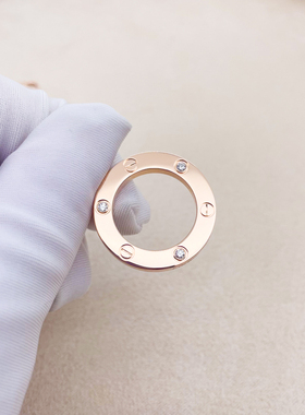 【自营】中古99新卡地亚LOVE系列镶3颗钻石圆饼项链18K金吊坠