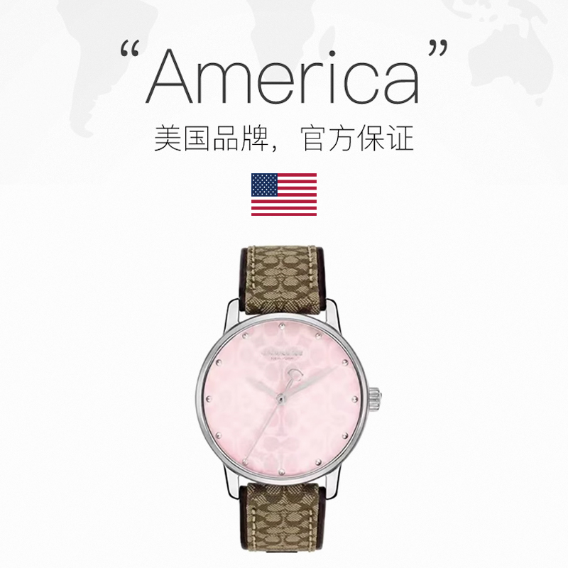 【自营】COACH /蔻驰女士时尚欧美手表牛皮革表带14503873