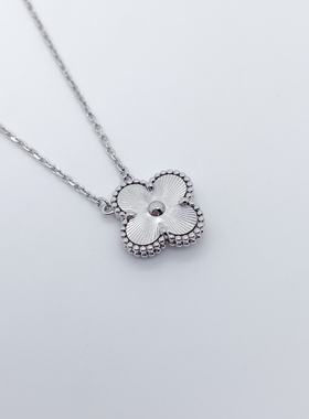 【自营】中古99新梵克雅宝Vintage系列18K白金项链玑镂雕花小号