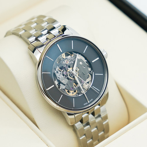 【自营】中古全新未使用美度贝伦赛丽系列男表机械手表灰盘背透 - 图1