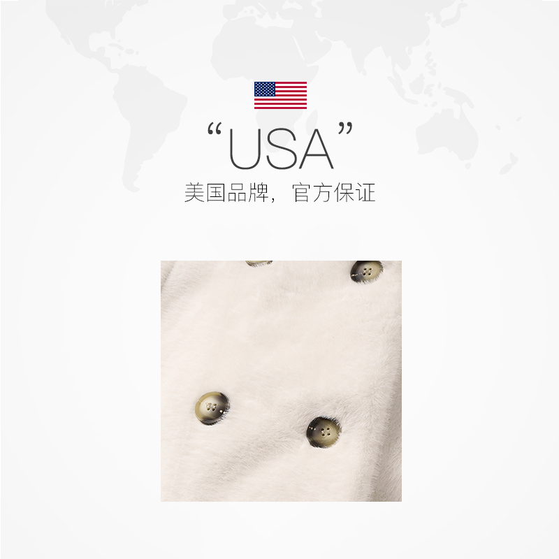 【自营】Petit Bari 环保皮草翻领长款外套大衣 女士加厚毛呢外套 - 图2