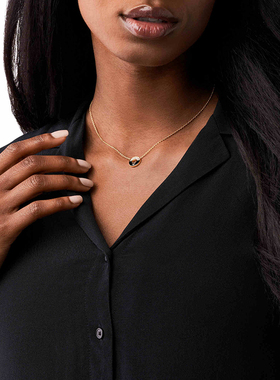 【自营】阿玛尼项链女 轻奢小众摩天轮锁骨链礼物EG3555221耳环