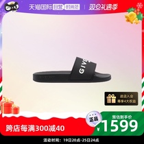 (self-employed) Givenchy discipline Van Gogh mens black slippers white letters logo printed rubber flat bottom shoes