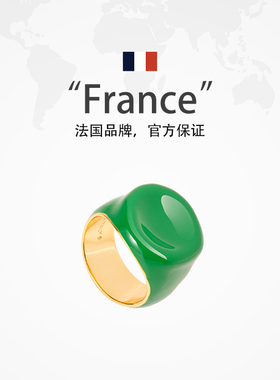 珐琅釉戒指女法式原创时尚指环