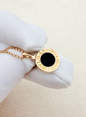 【自营】中古99新宝格丽BVLGARI系列18K黄金镶嵌缟玛瑙项链经典