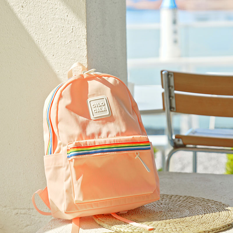 【自营】CILOCALA日本双肩包女多尺寸彩虹款书包旅游旅行出游背包 - 图2