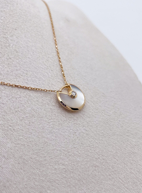 【自营】中古99新卡地亚AMULETTE系列超小号护身符黄金贝母项链