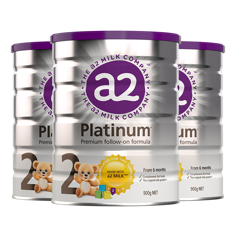 天猫国际母婴直营3罐新西兰进口a2白金系列婴幼儿配方奶粉2段900g罐装6-12个月宝宝0