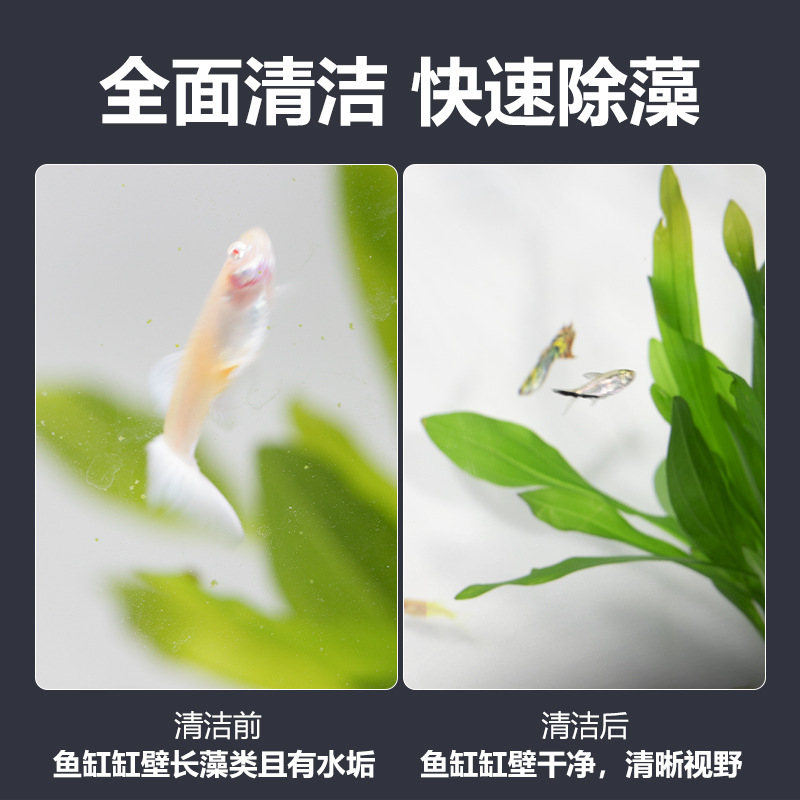 鱼缸迷你磁力刷鱼缸刷小型玻璃擦双面清理清洗刮藻刀清洁除藻神器 - 图2