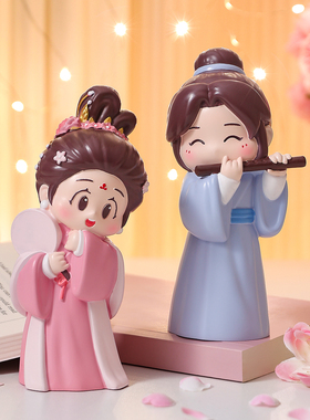 可爱情侣摆件牛郎织女公仔礼物