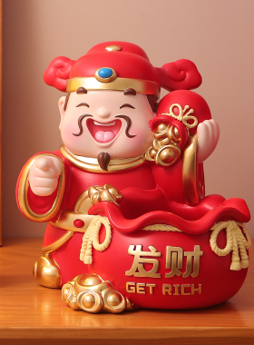 财神爷摆件指定发财乔迁开业礼物