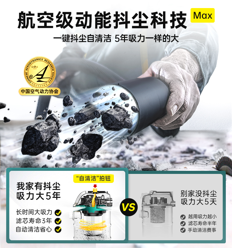OJA吸尘器家用大吸力装修美缝开荒车用大功率超强工业商用吸尘机