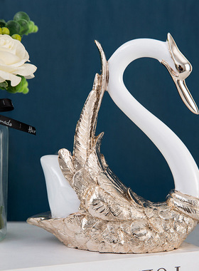 欧式天鹅摆件创意客厅家居软装摆设结婚礼物装饰品摆件工艺礼品