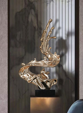 售楼处雕塑摆件现代艺术品树脂酒店大厅样板房玄关办公室客厅摆件