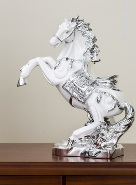 欧式马摆件树脂工艺品电镀客厅电视柜玄关酒店装饰品家居摆件软装