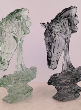 马头雕塑艺术摆件轻奢高档办公室酒柜电视柜样板房酒店软装饰品