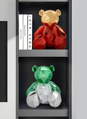 创意几何暴力熊摆件轻奢高档客厅玄关桌面高级感小众家居装饰礼品