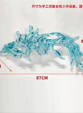 天花板顶部悬挂件装饰创意透明树脂浪花空中吊饰艺术雕塑抽象挂饰