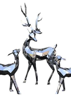 玻璃钢雕塑定制卡通动物户外大型不锈钢雕塑公园广场铸铜人物摆件