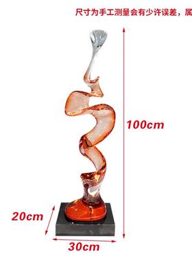 别墅家居客厅玄关入户酒柜格子透明树脂抽象摆件雕塑装饰乔迁送礼