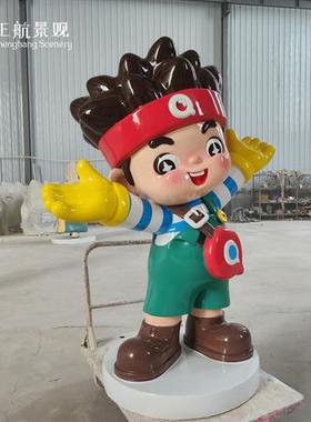 玻璃钢卡通雕塑网红摆件定制户外布朗熊可妮兔商场美陈幼儿园摆件