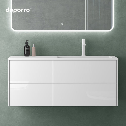 德国doporro人造石一体盆浴室柜组合卫生间洗手盆柜大尺寸洗漱台 - 图0