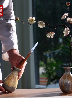 建水紫陶柴烧小花器花瓶可作笔筒