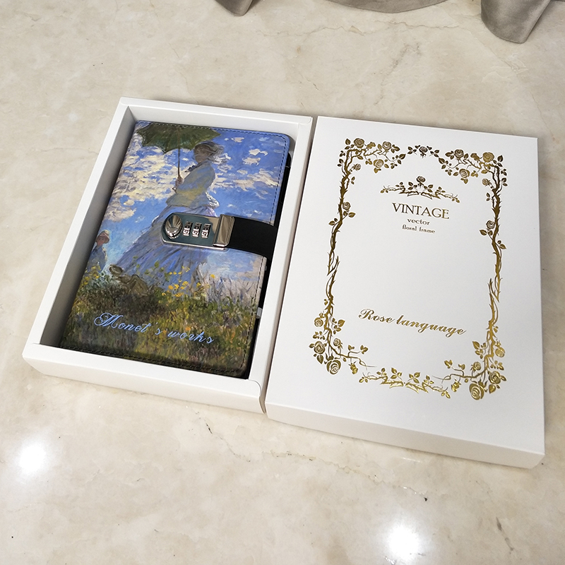 日记本带锁可爱个性创意简约笔记本子文艺精致记事手账本指纹中小学生本子韩国小清新少女心小学生手帐密码本 - 图0