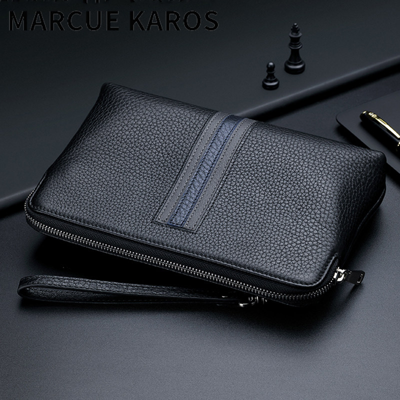 mk牛皮男士休闲高档奢侈品手拿包 partyplus男士包袋