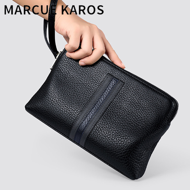 mk牛皮男士休闲高档奢侈品手拿包 partyplus男士包袋