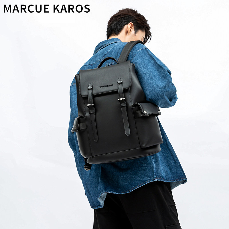 mk男真皮休闲商务夏季16寸旅行包 partyplus双肩背包