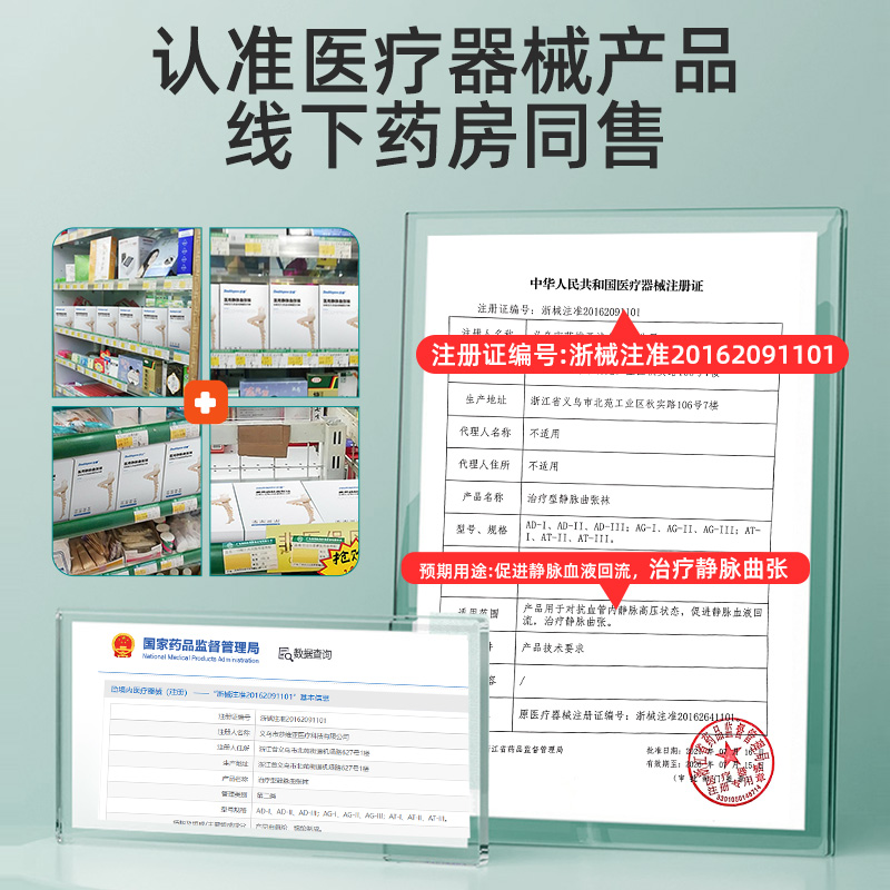 静脉曲张医用弹力袜官方旗舰店小腿预防术后压力袜二级治疗型男士 - 图1