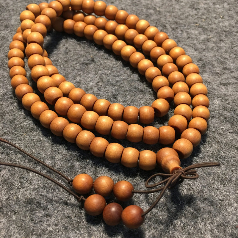 巴布亚老檀香7*9mm苹果圆08颗手串 钻碎恋珠宝手链