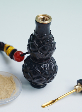 天然乌木好运连连鼻烟壶