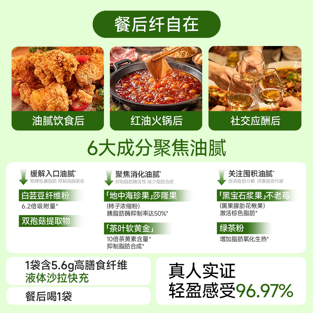 【同价双11】万益蓝WonderLab白芸豆膳食纤维饮益生元火锅大餐