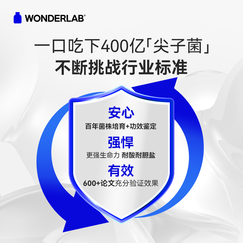 万益蓝WonderLab小蓝瓶即食益生菌40瓶 大人女性肠胃道冻干粉_wonderlab旗舰店_保健食品/膳食营养补充食品