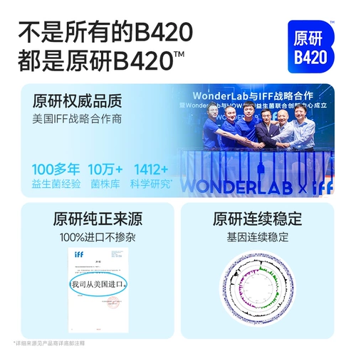 Wanyilan Wonderlab B420 Пробиотический управление весом преочищенное пробиозное прорезное порошок Официальный аутентичный продукт