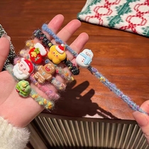 Christmas headwear Santa Claus Jr. Elk Deer Hair Rope Cute Cartoon Zal Hair Leather Gluten High Bomb Without Hurting Hair Rope