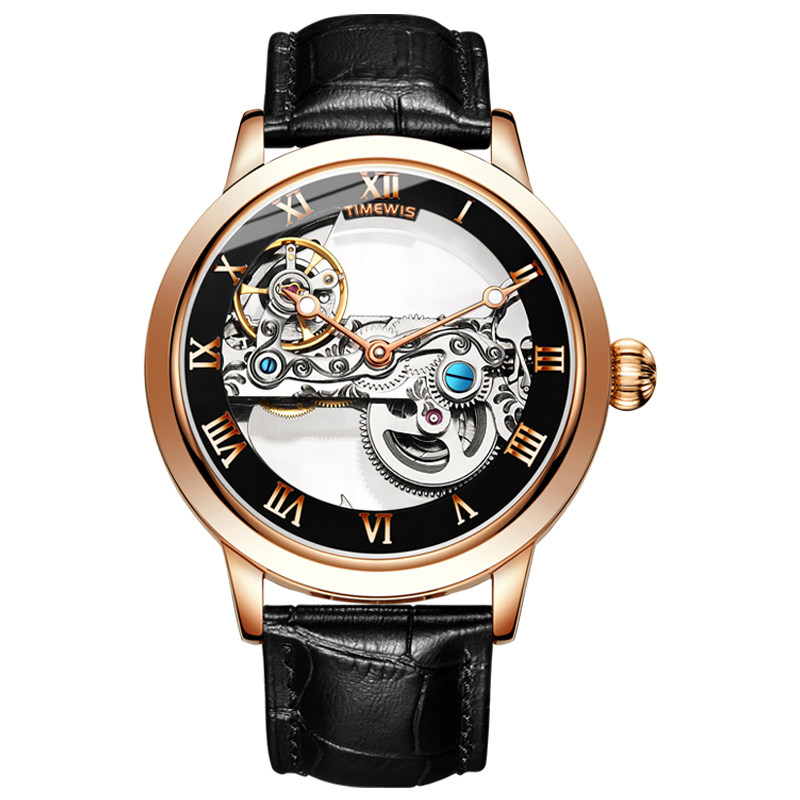 瑞士正品陀飞轮全镂空男士机械表 意卡伊国产腕表