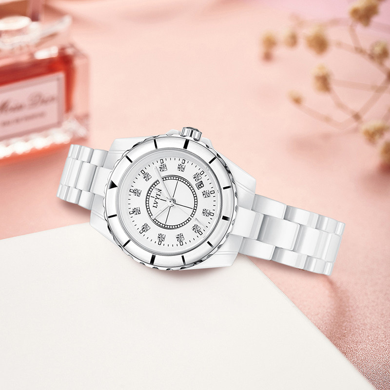 官方正品旗舰店j12陶瓷女士女表 意卡伊国产腕表