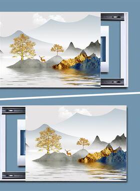 钢化玻璃电表箱装饰画可推拉弱电箱网路线盒电源总开关盒遮挡画超
