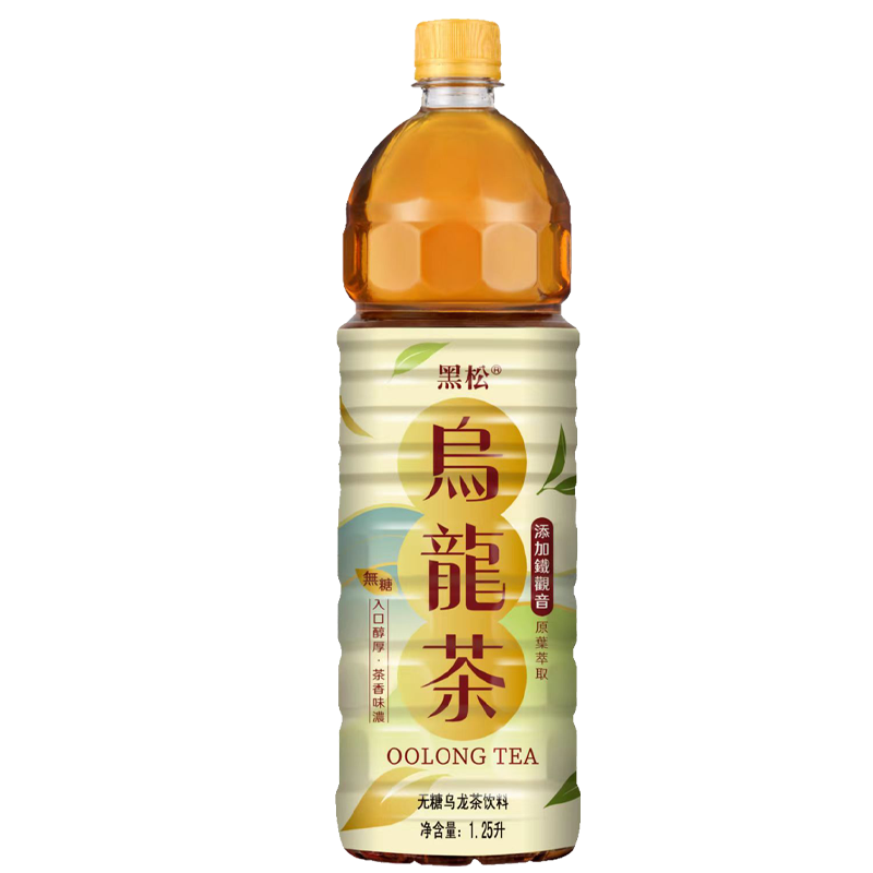 台湾黑松油切无糖乌龙茶饮料0糖0脂0卡茶饮料1.25L大瓶装铁观音茶 - 图3